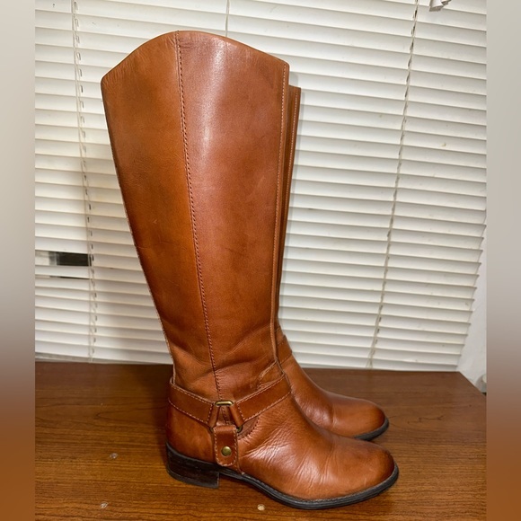 Franco Sarto Shoes - Franco Sarto Leather Knee High Tan Riding Boots Size 6 1/2